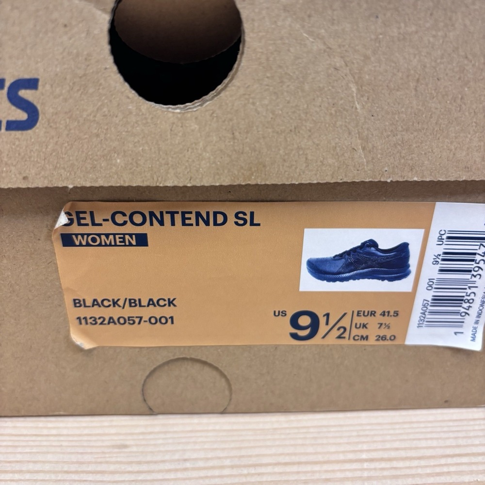 ASICS Women's Gel-Contend SL Walking Shoes Black/Black Leather Sz 9.5 - Picture 3 of 7